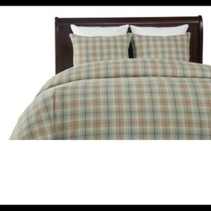 Upscale 3 Pc Queen Linen-Blend Bed Ensemble, NEW Luxury Cabin